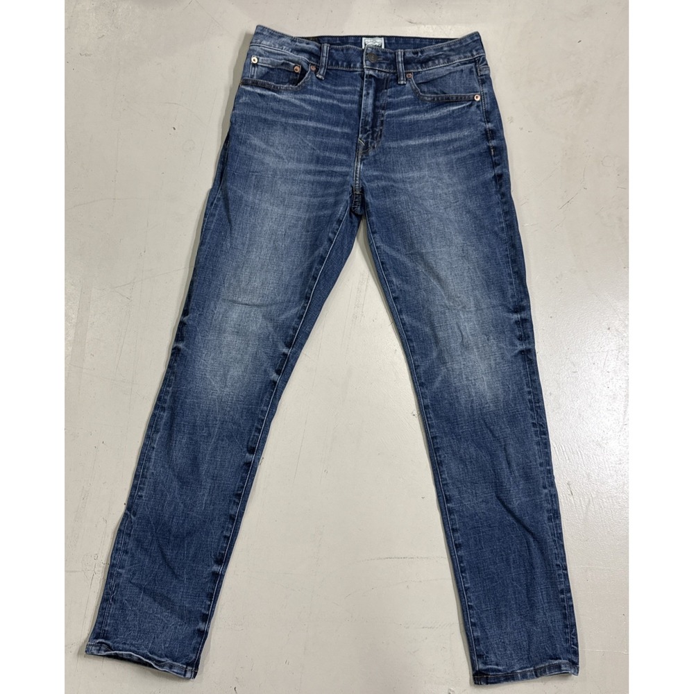 American Eagle Jeans Mens 30x30 Blue Athletic Fit Airflex Plaid Lined Denim